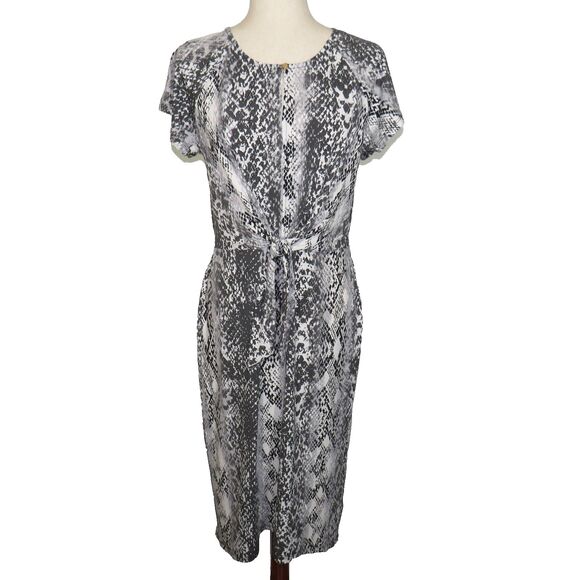C Wonder Christian Siriano Snake Print Tie Front Midi Dress Size Medium - Picture 1 of 11